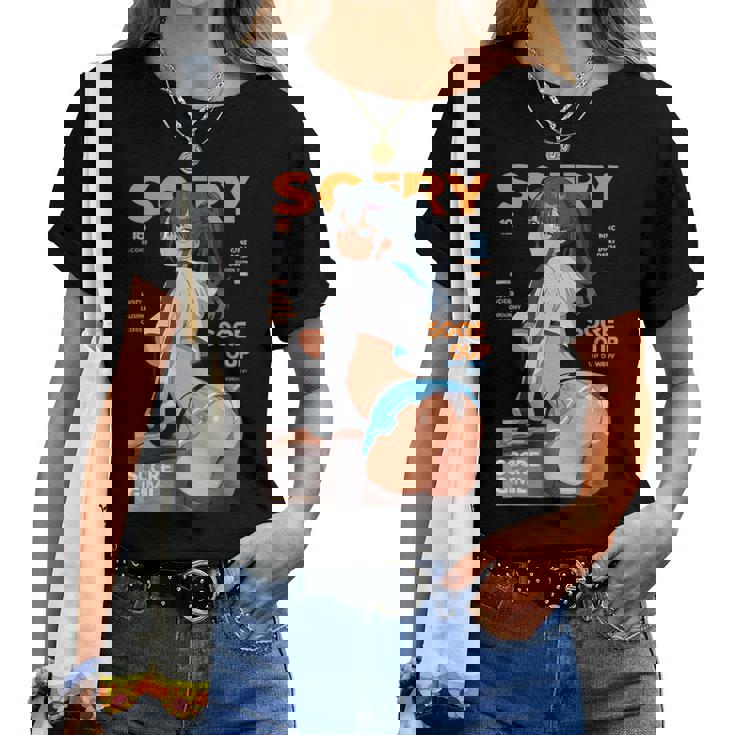 Waifu セクシー アニメ 女の子 モデル 表紙 和風 レディースTシャツ