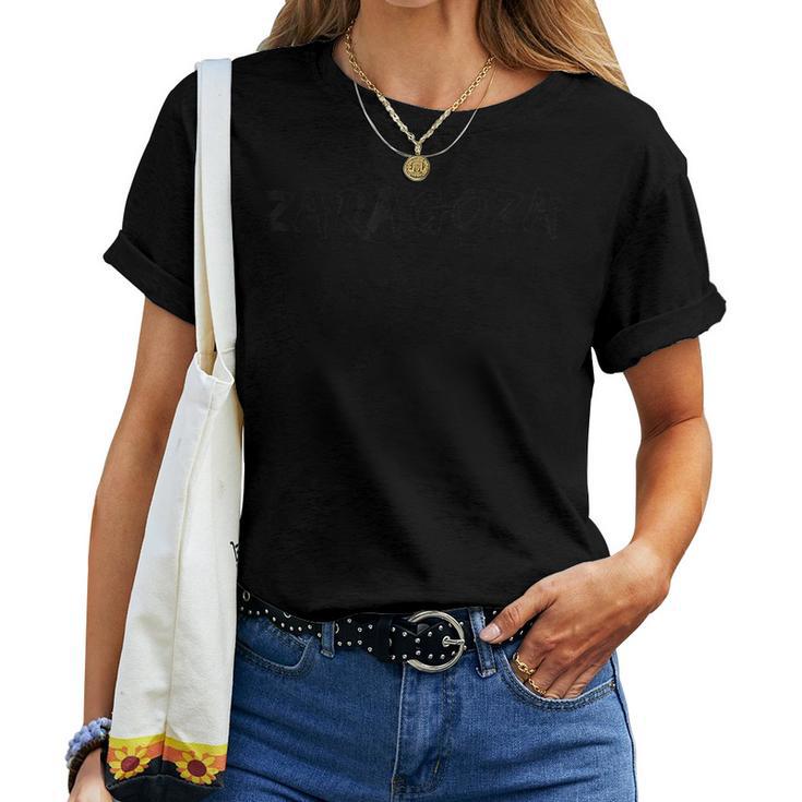 Zaragoza Negrointage Font Hombres Y Es Camiseta de mujer