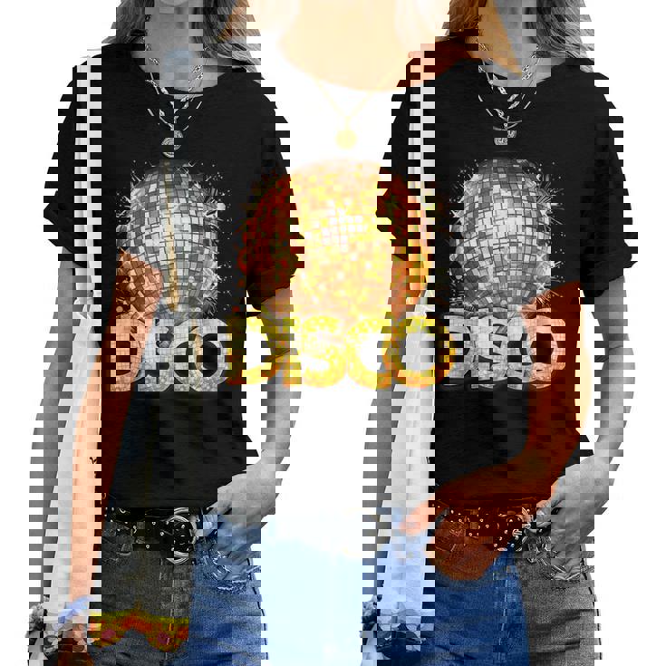 ディスコフィーバーコスチューム女性男性-ダンステーマパーティー用品 レディースTシャツ