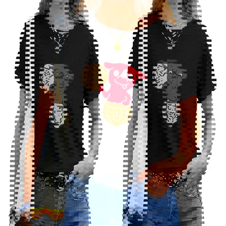 千葉県ご当地キャラと落花生 長袖tシャツ レディースTシャツ