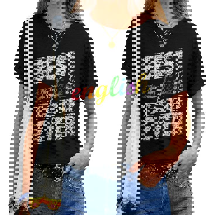 最高の英語教師 文法 クラス 男性 女性 教員 英語教師 レディースTシャツ