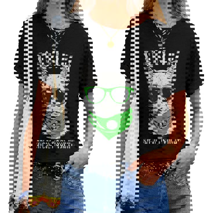 緑寿祝い ねこ サングラス 父 男性 女性 母 猫好き 緑寿 お祝い 66歳 おもしろ おもろい かっこいい レディースTシャツ