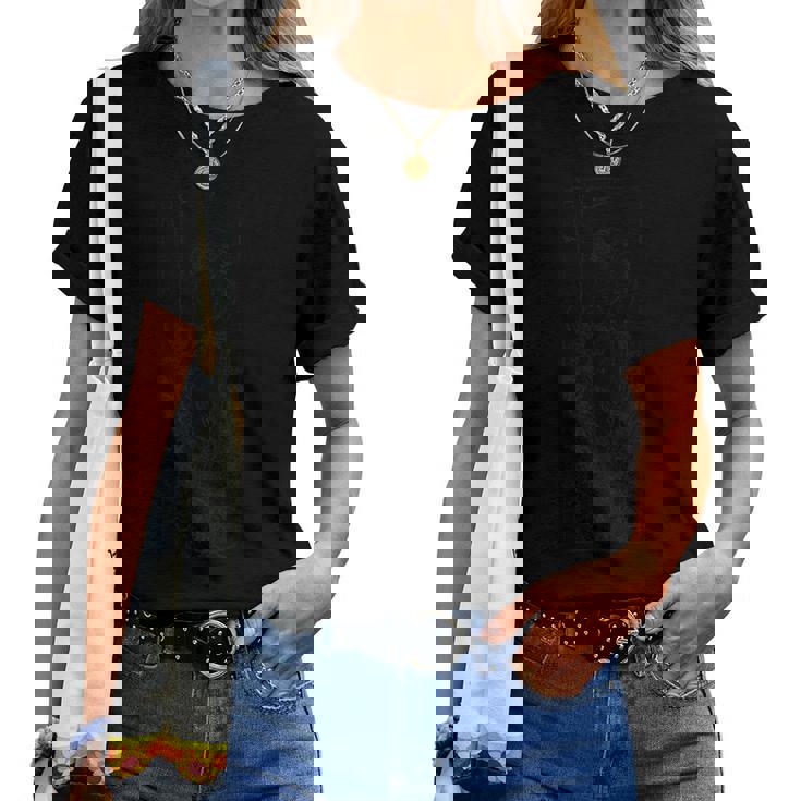 花園の女 ミュシャ アールデコ 線画 レディースTシャツ