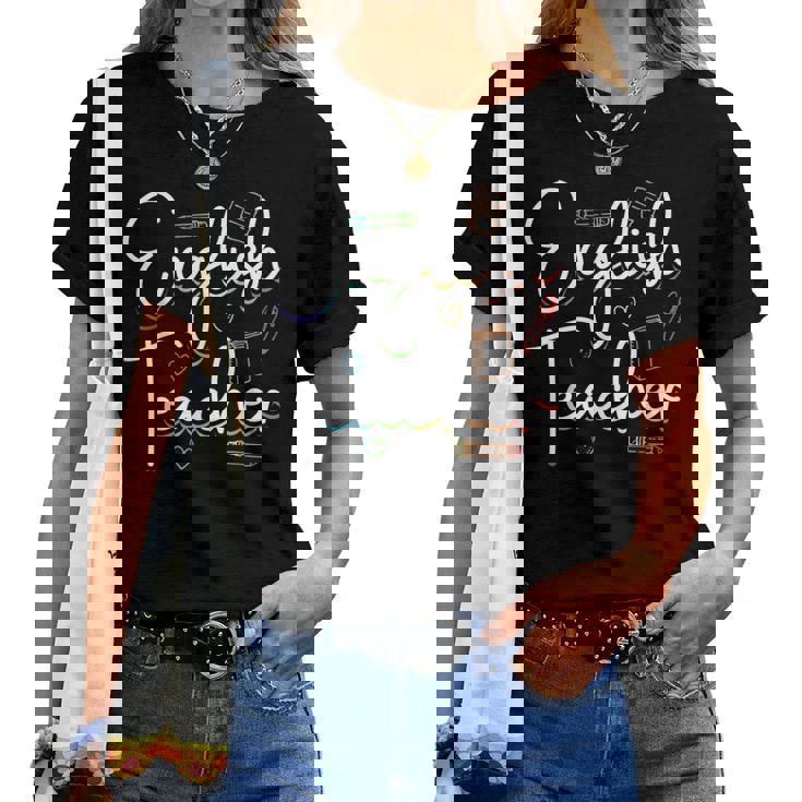 英語教師 文法 クラス 男性 女性 教員 英語教師 レディースTシャツ