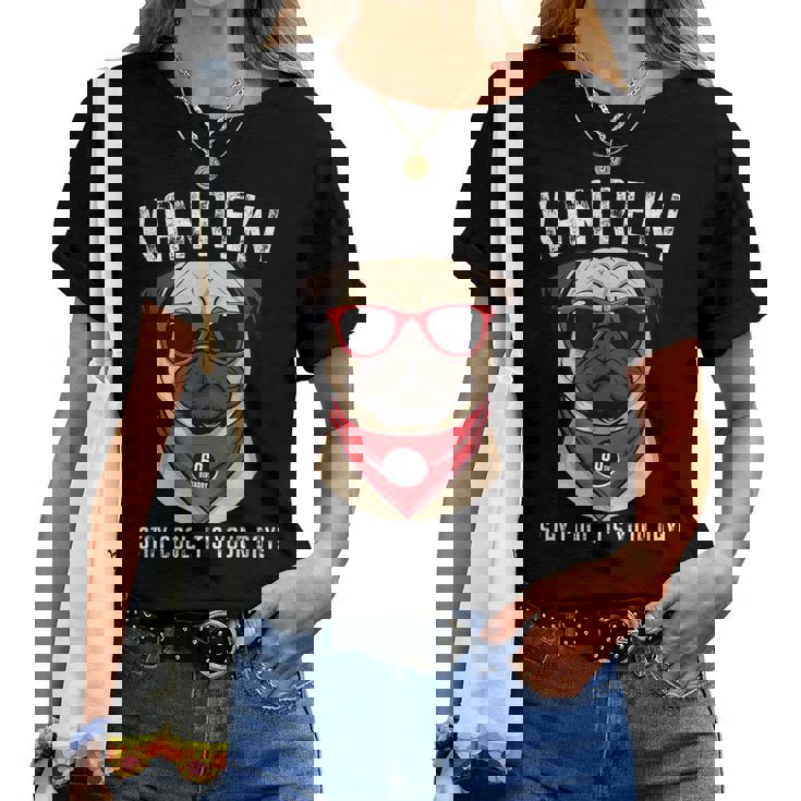 還暦祝い 犬 パグ サングラス 父 男性 女性 母 犬好き 還暦 お祝い 60歳 おもしろ おもろい レディースTシャツ