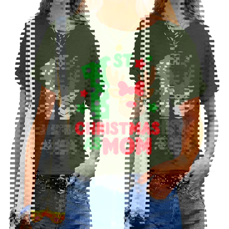 First Christmas As Mom Matching Family 1St Christmas Family Women T-shirt