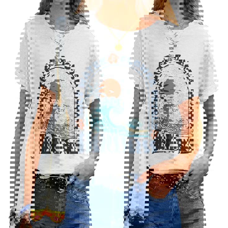 ソルトウォーターフラワー 花びら ハワイ 夏のビーチ愛好家 バック レディースTシャツ