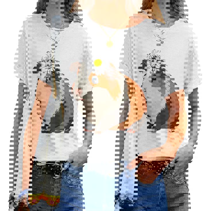 モルモットの花、モルモットの花 レディースTシャツ