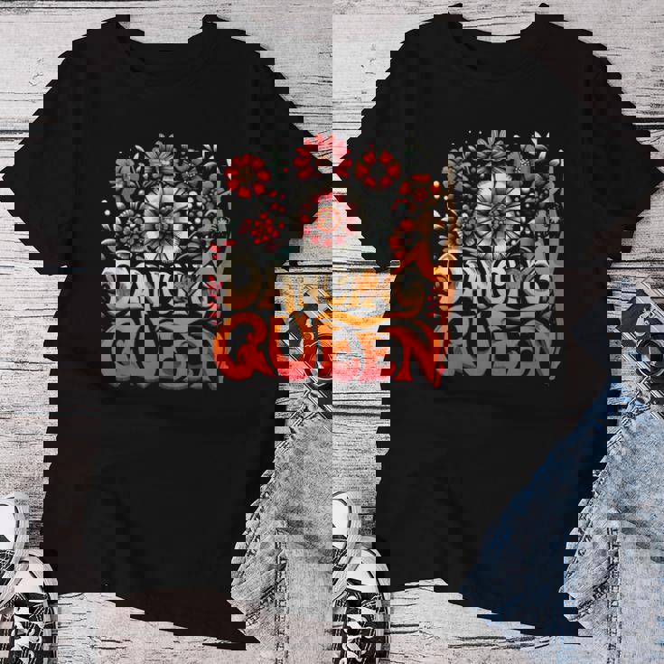 Dancing A Queen ダンシングヴィンテージ 70年代 80年代 ダンスパーティー用 レディースTシャツ 面白い贈り物