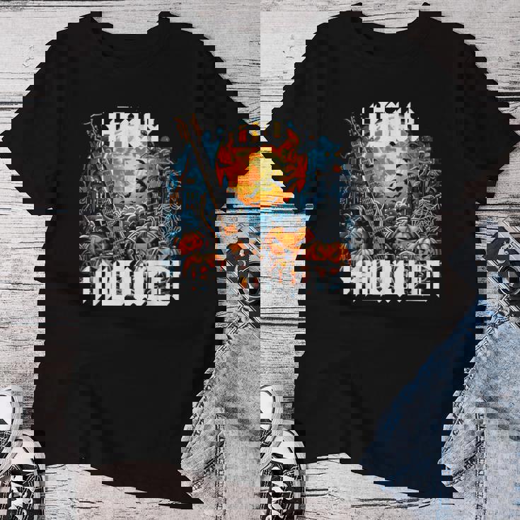 Herr Dame Kind Girl ロックンロール スプラッチ ヘビーメタル ハロウィン レディースTシャツ 面白い贈り物