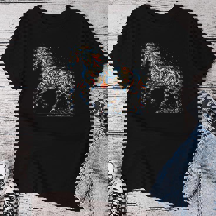 Horse Lover Majestic Horse 馬のグラフィック デザイン 長袖tシャツ レディースTシャツ 面白い贈り物