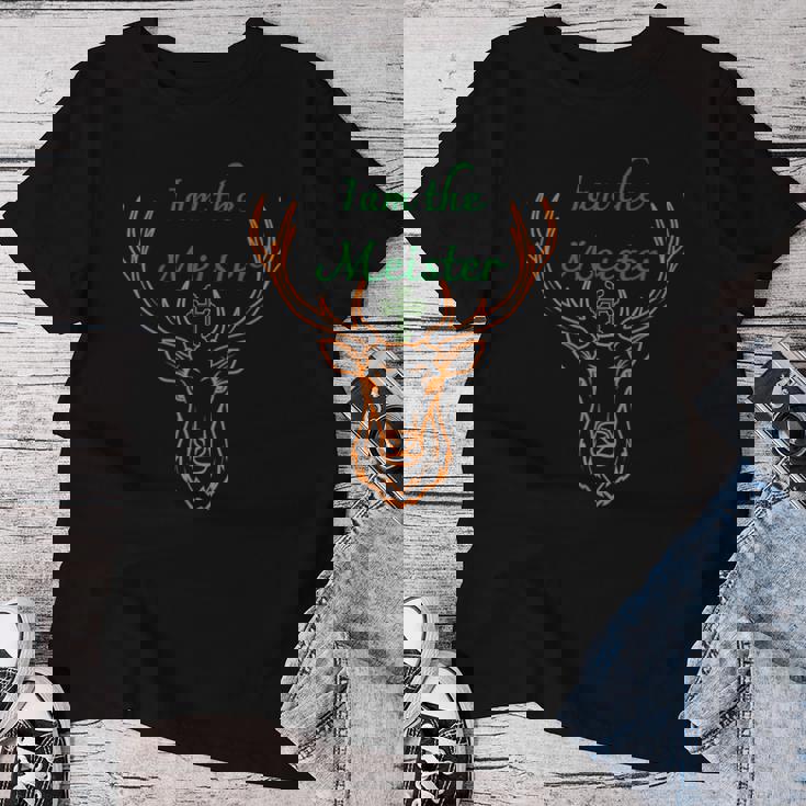 Iam Il Meister Jaegermeister Papà Mamma Cervo Maglietta da donna Regalos divertidos