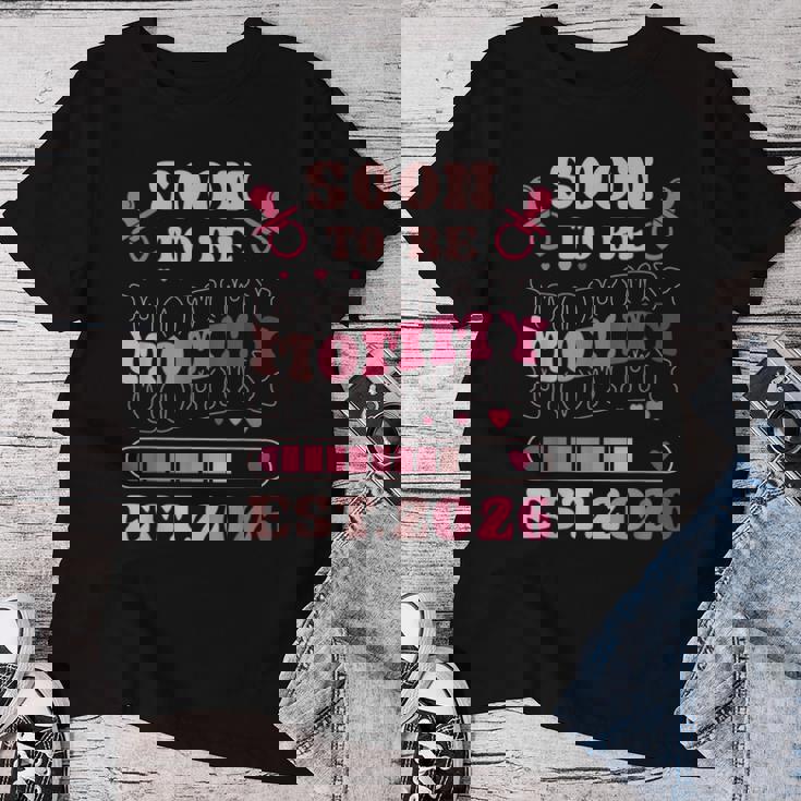 Mamma In Attesa Mamma 2026 Che Carica Annuncio Per Il Bebè Maglietta da donna Regalos divertidos