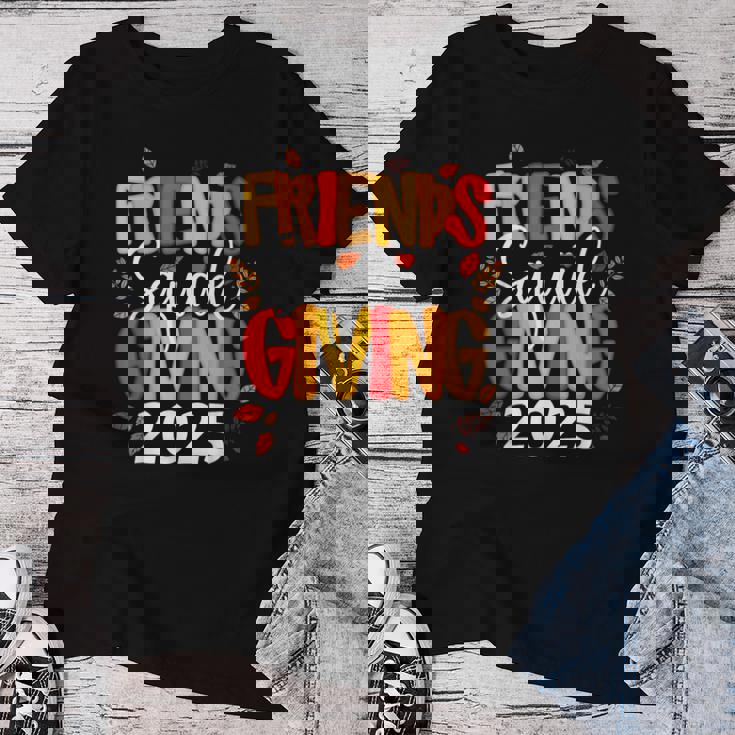 Retro Friendsgiving Squad 2025 Thanksgiving Group Fall Women T-shirt Unique Gifts