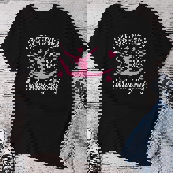 かわいい女の子向けトワラー バトントワリング レディースTシャツ 面白い贈り物