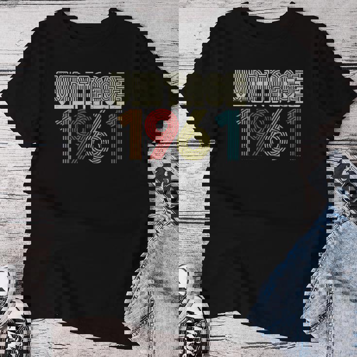 ヴィンテージ 1961年 レトロ 60歳 60歳 誕生日プレゼント 男性 女性 レディースTシャツ 面白い贈り物