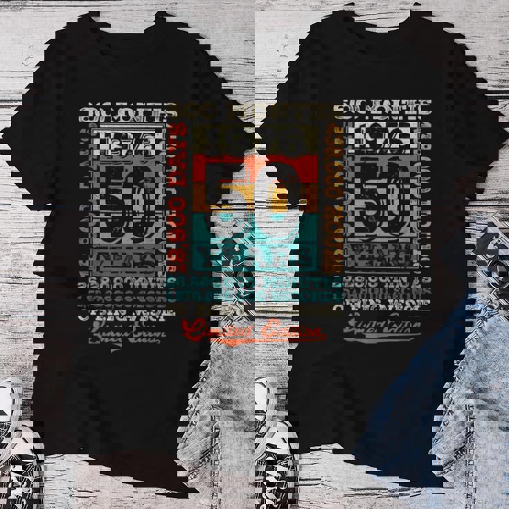 ヴィンテージ 1976 ギフト 男性 女性 長寿祝い 1976年生まれ 五十路祝い ユニークな誕生日プレゼント レディースTシャツ 面白い贈り物