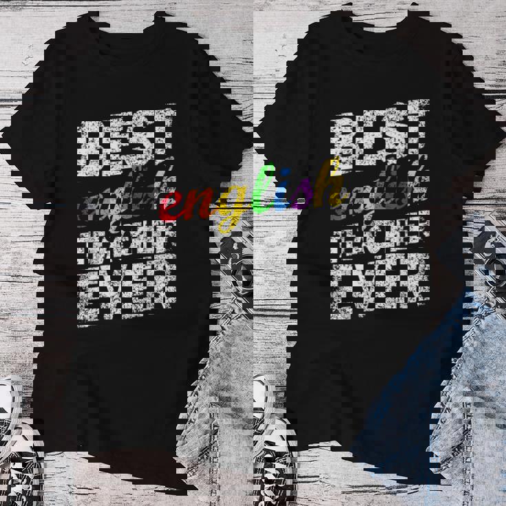 最高の英語教師 文法 クラス 男性 女性 教員 英語教師 レディースTシャツ 面白い贈り物