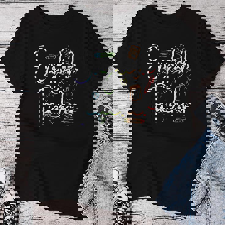 英語教師 文法 クラス 男性 女性 教員 英語教師 レディースTシャツ 面白い贈り物