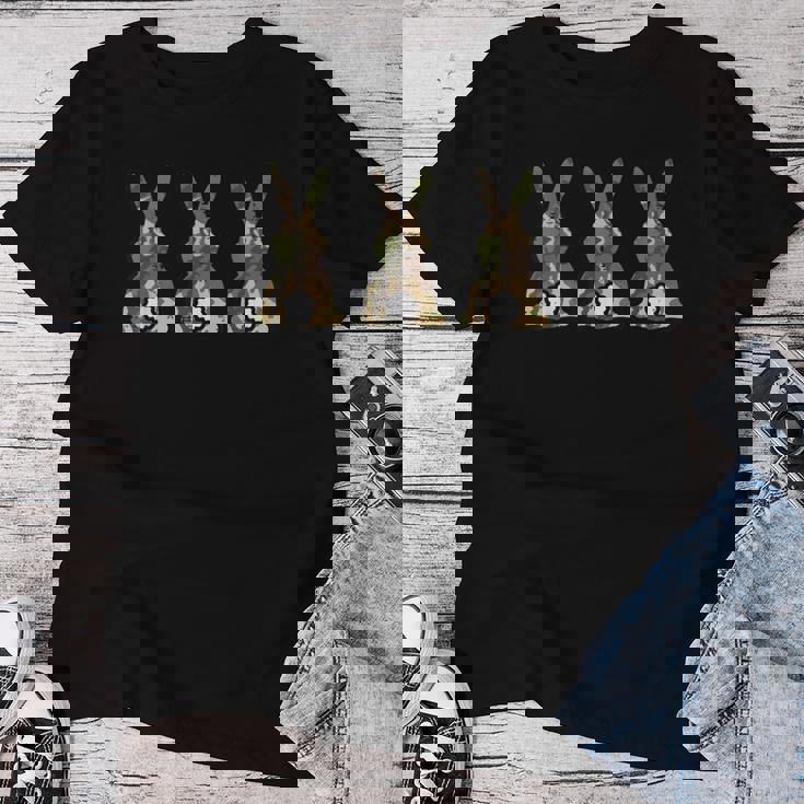 迷彩柄 ウサギ キュート イースターデー ウサギ 男性 女性 キッズ レディースTシャツ 面白い贈り物