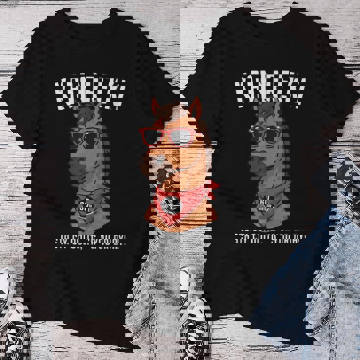 還暦祝い 馬 うま好き 干支 父 男性 女性 還暦 お祝い 60歳 おもしろ おもろい レディースTシャツ 面白い贈り物