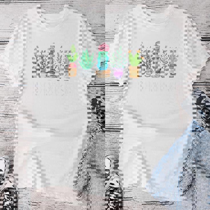 I Be Plantin'hit サボテン 多肉植物 面白い植物 ガーデン レディースTシャツ 面白い贈り物