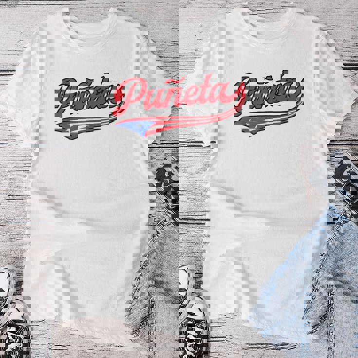 Puñeta プエルトリコ プエルトリコ 国旗 面白い 男性 女性 言葉 レディースTシャツ 面白い贈り物