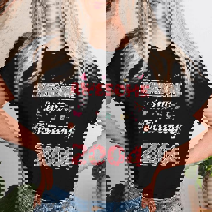 2004年2月から素晴らしい花、2004年2月の誕生日。 レディースTシャツ 彼女への贈り物