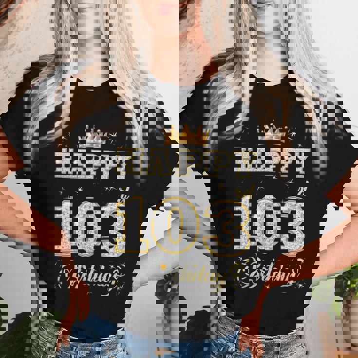 Happy 103Rd Birthday 103歳 女性 男性 誕生日パーティー 長袖tシャツ レディースTシャツ 彼女への贈り物