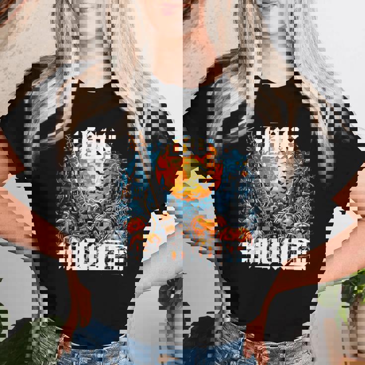 Herr Dame Kind Girl ロックンロール スプラッチ ヘビーメタル ハロウィン レディースTシャツ 彼女への贈り物