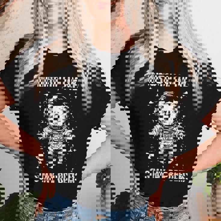 Koala Dad Mompace ヒューストン問題コアラ レディースTシャツ 彼女への贈り物