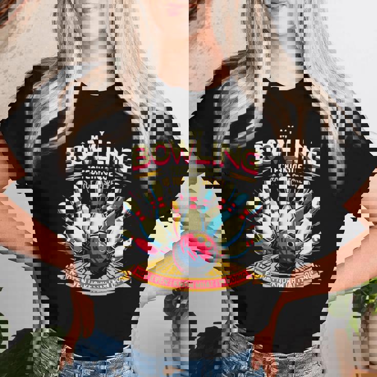 My Bowling Technique Isecret 面白いボウラーボウリング レディースTシャツ 彼女への贈り物