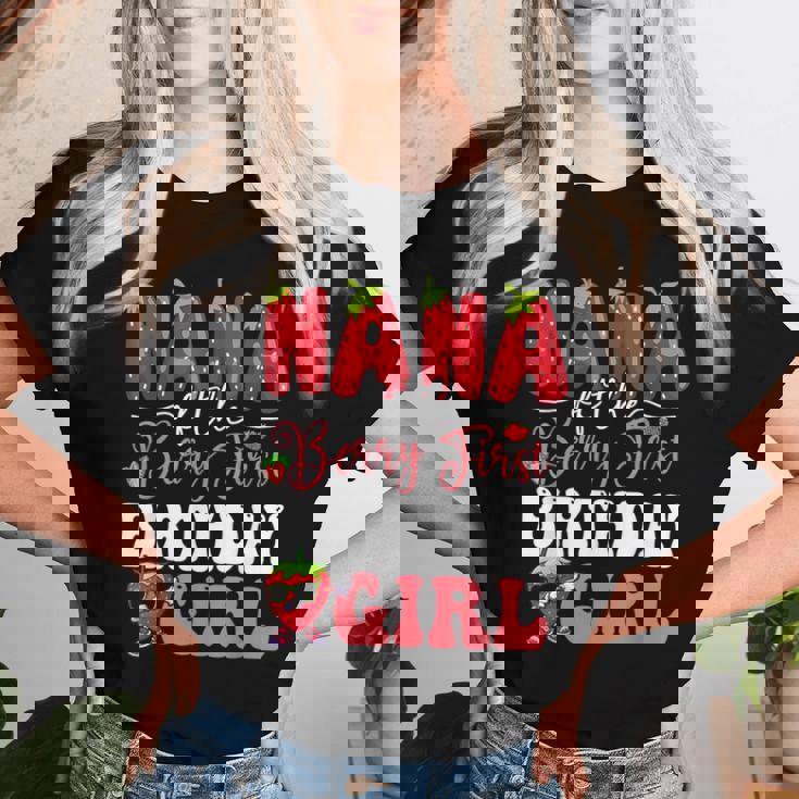 Nana Of Berry First Birthday Girl Sweet One Strawberry Women T-shirt Gifts for Her