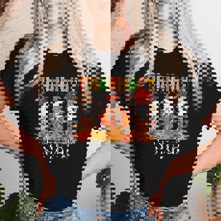 Pharmacy Squad Pharmacist Pumpkin Fall Thanksgiving Women T-shirt Gifts for Her