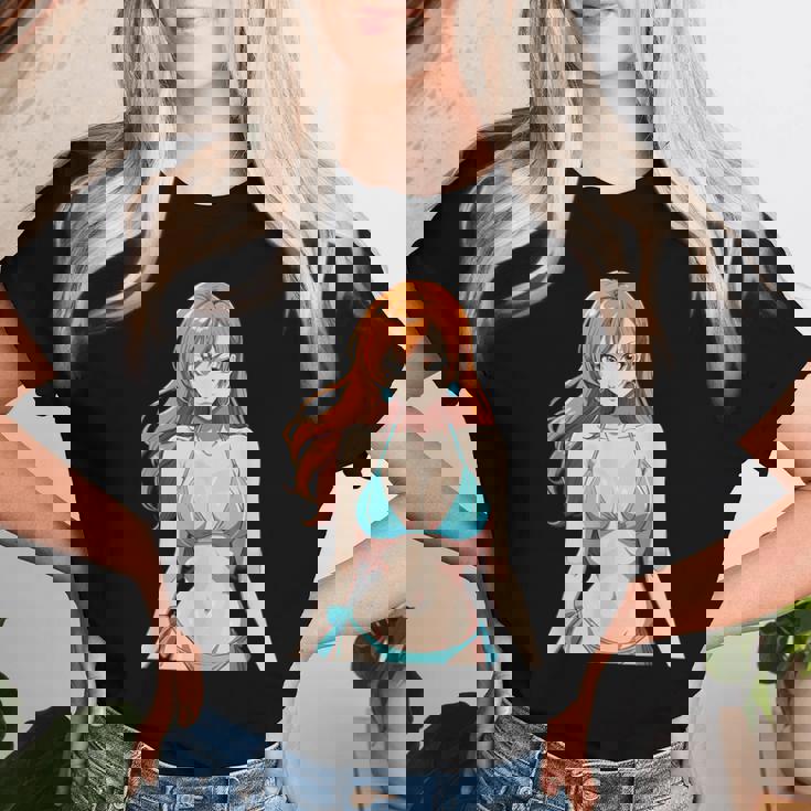 セクシー ワイフ ビーチ アニメ 女の子 日本語 レディースTシャツ 彼女への贈り物