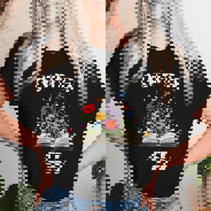 第55章 55歳 誕生日 お祝い 花本 レディースTシャツ 彼女への贈り物