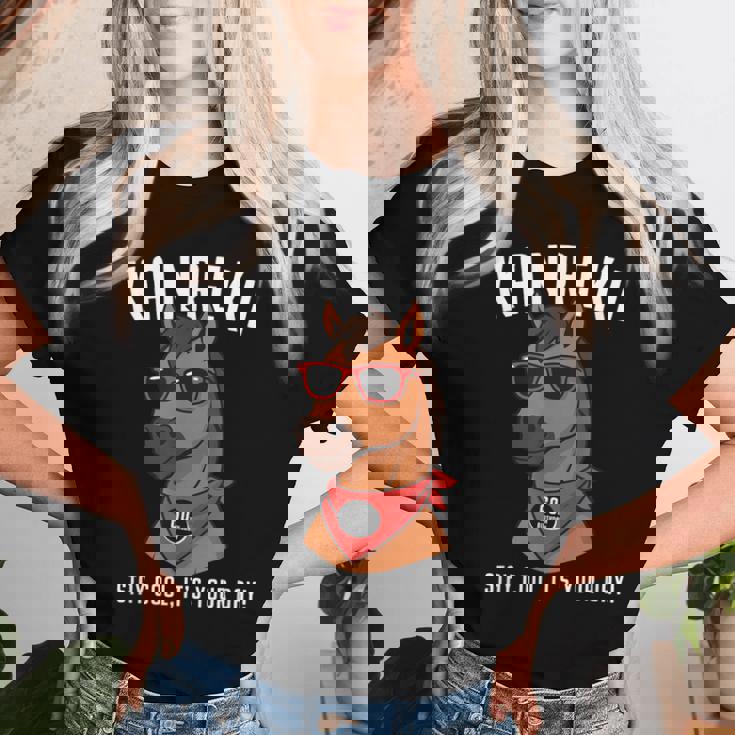 還暦祝い 馬 うま好き 干支 父 男性 女性 還暦 お祝い 60歳 おもしろ おもろい レディースTシャツ 彼女への贈り物