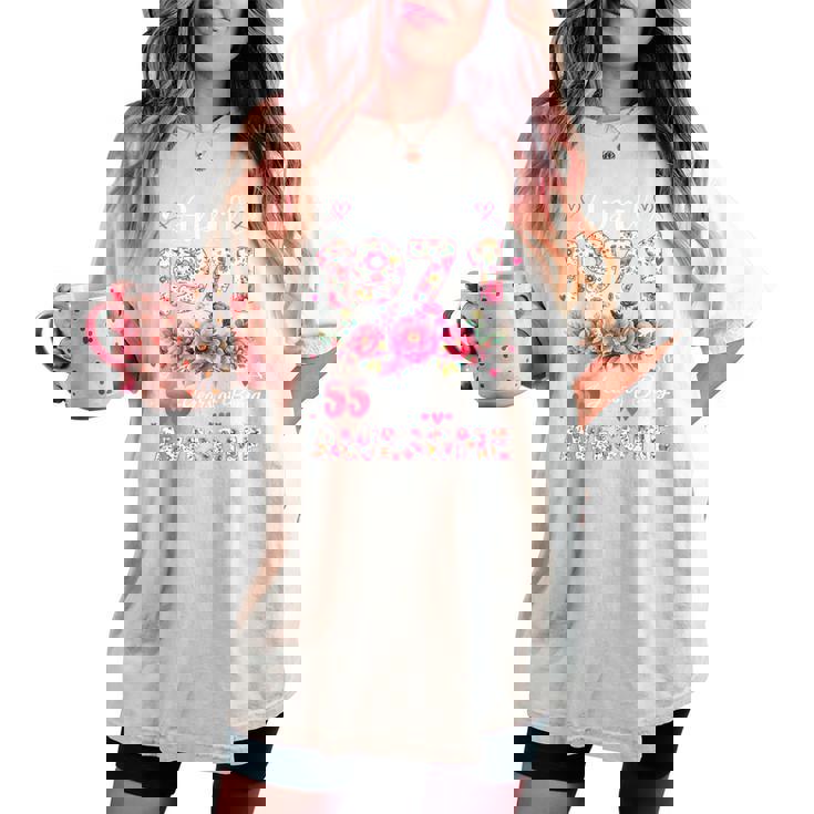 オンバック 55歳 1971年4月 花柄 55歳の誕生日 レディースオーバーサイズコンフォートTシャツ