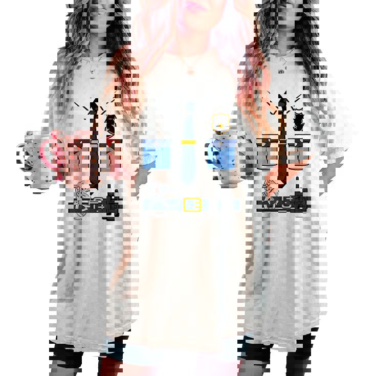 子供の男性の女性の警察官の衣装 レディースオーバーサイズコンフォートTシャツ