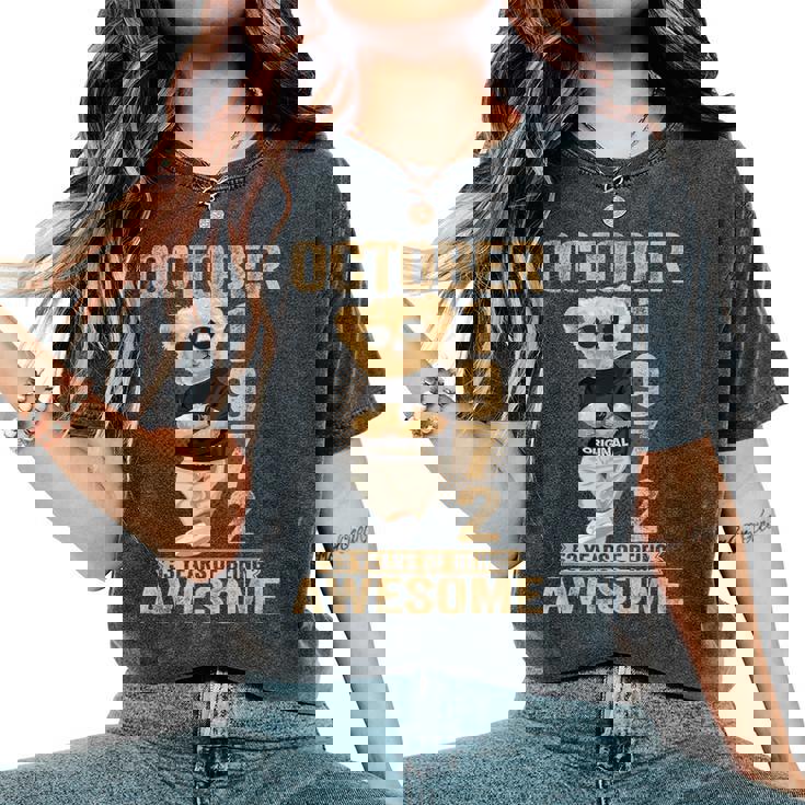 1972年10月53歳の誕生日男性と女性のための素晴らしいテディベア レディースオーバーサイズコンフォートTシャツ