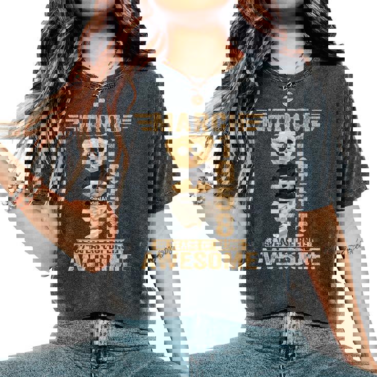 3月 68歳の誕生日 男性 女性 1958年 素晴らしいテディベア レディースオーバーサイズコンフォートTシャツ