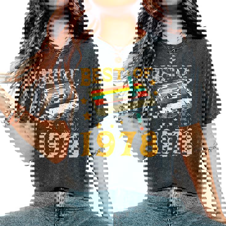 47 Cumpleaños 47 Años Hombre Intage 1978 Regalo Camiseta extragrande cómoda para mujer