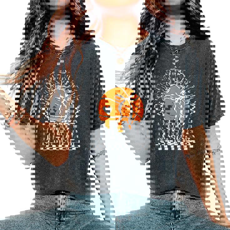 Basketball Mama Coquette Bow Game Day Sports Lover Mom Women's Oversized Comfort T-Shirt