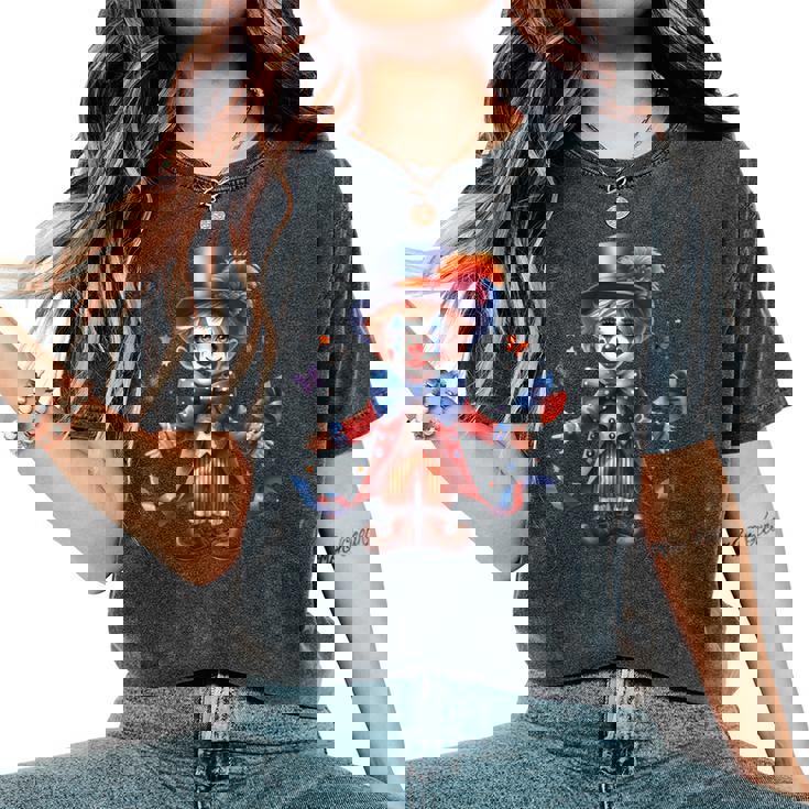 Charmant Personnage De Cirque Clown Joyeux T-shirt oversize confortable pour femme