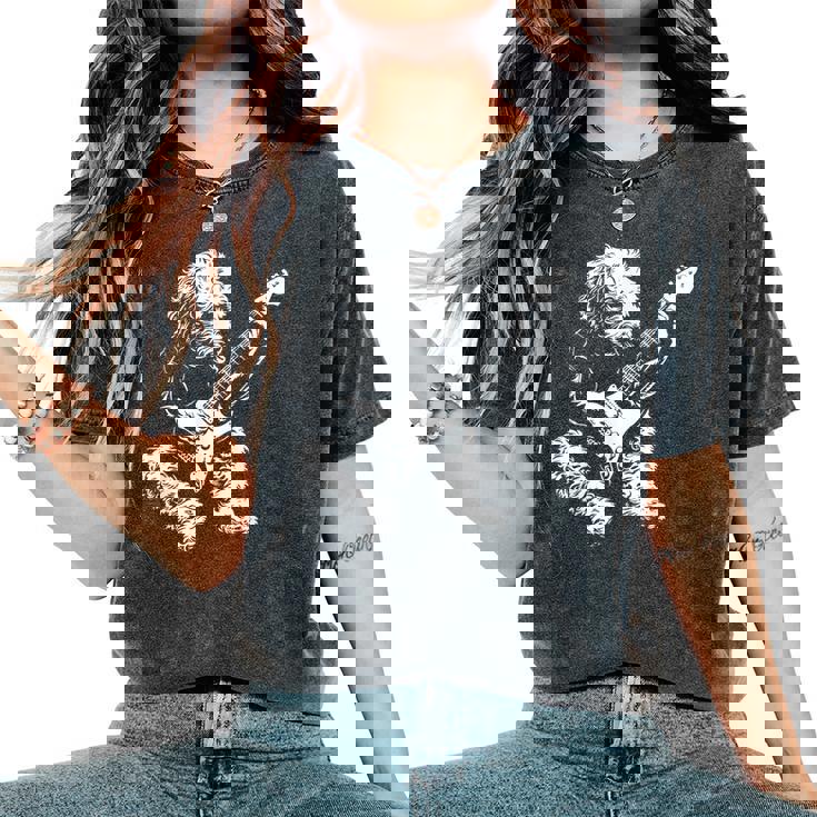 Chitarra Per Cani Lagotto Romagnolo Dad Mom T-shirt comoda oversize da donna