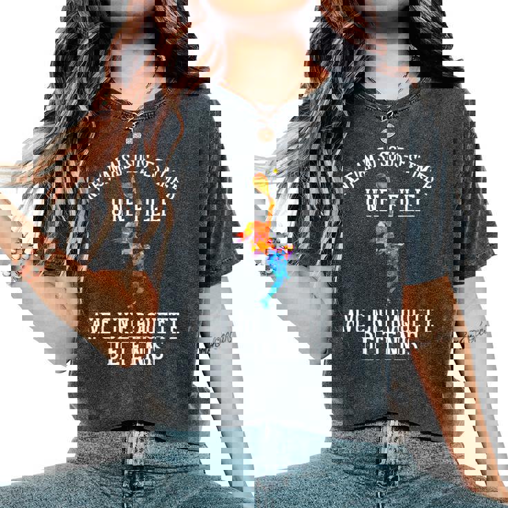 Drôle Fille Avec Une Raquette De Tennis Joueur De Tennis T-shirt oversize confortable pour femme