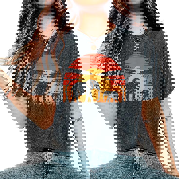 Elefante Estilo Retro Elefanteintage Hombres Es Niños Camiseta extragrande cómoda para mujer