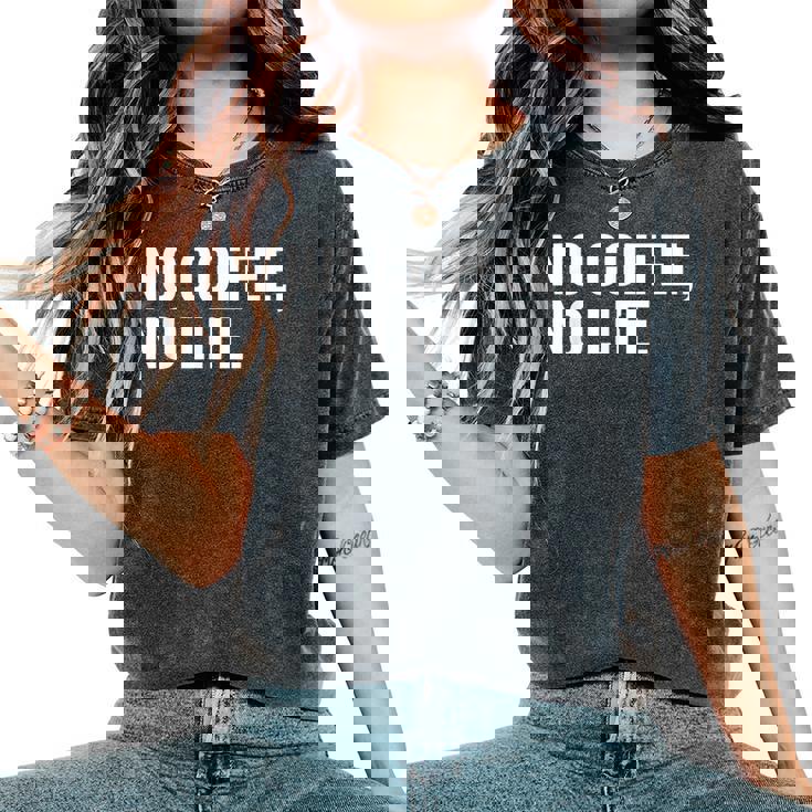 Emergency No Coffee No Life Missing Java 警告サイン レディースオーバーサイズコンフォートTシャツ