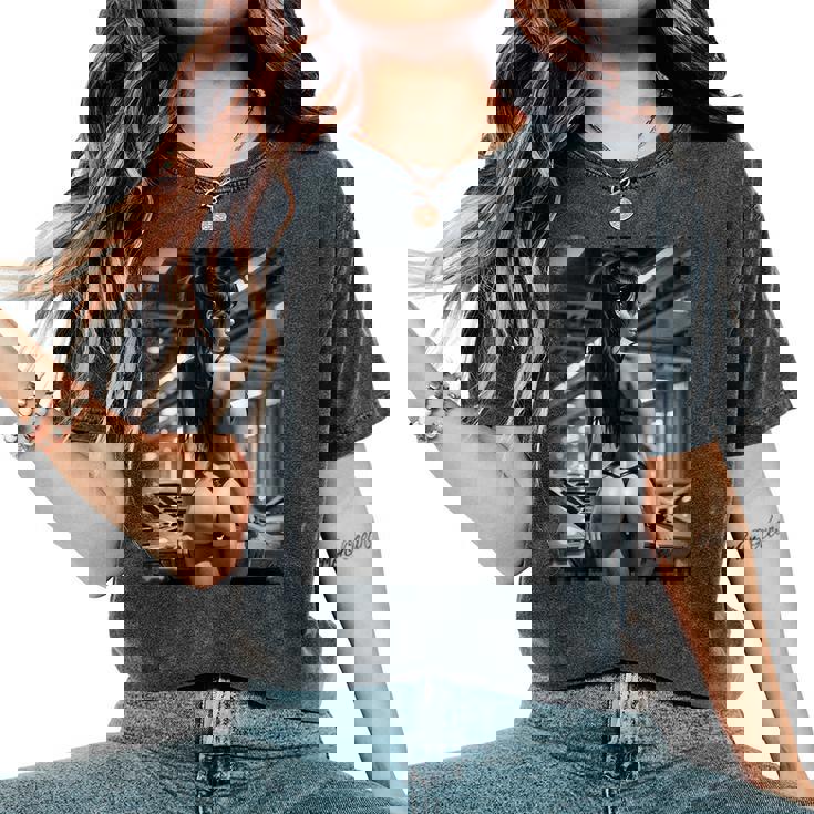 Hot Girl On 男性用 セクシー ブーティー ガール カーショー 1 Bw レディースオーバーサイズコンフォートTシャツ