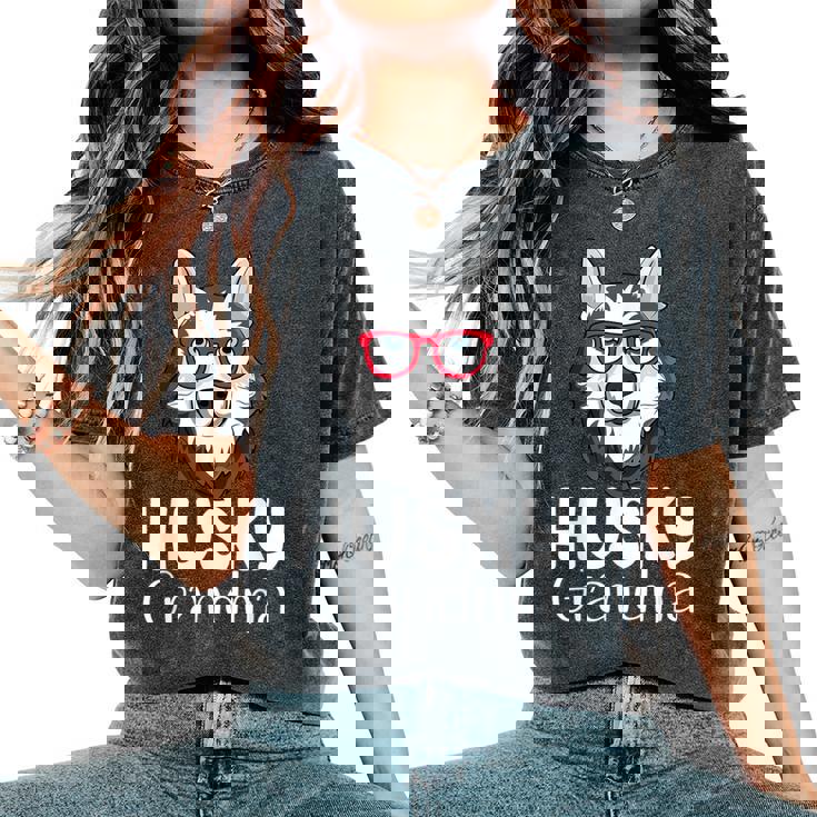 Huskyiberiano Abuela Pawma Perro Abuelos Abuela Camiseta extragrande cómoda para mujer